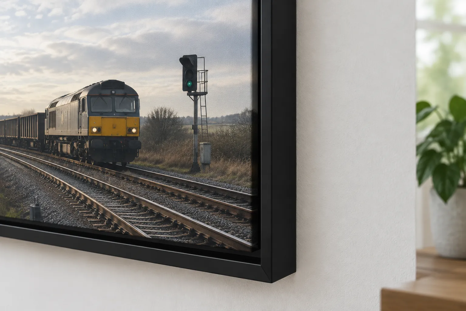 The gap between a canvas and its float frame