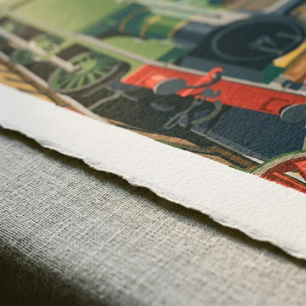 Print on thick archival cotton paper, close up